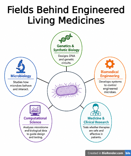 Fields behind engineered living medicines